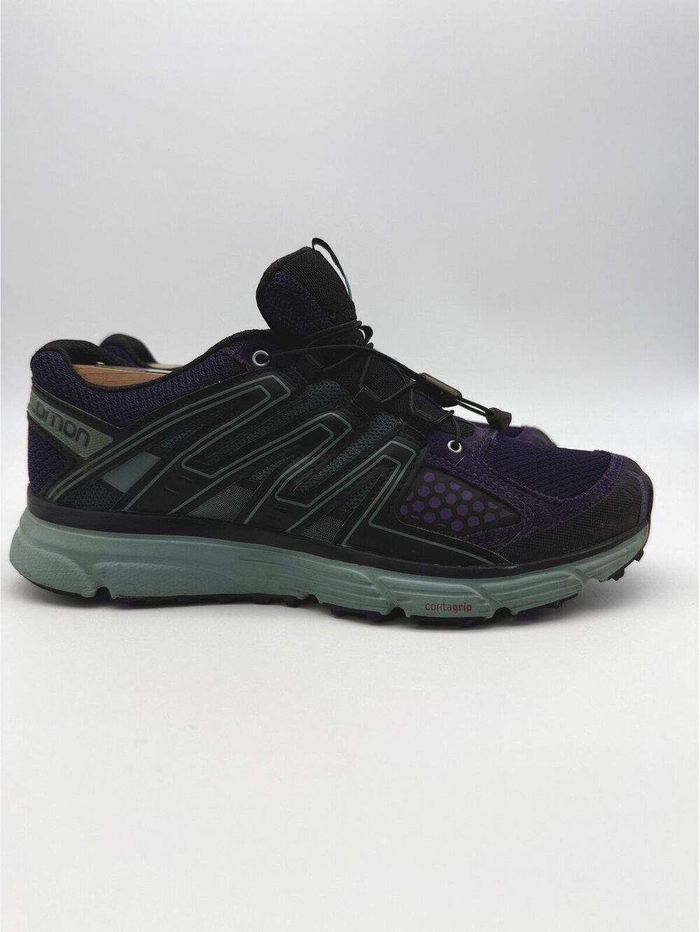 Salomon X-Mission 3 Womens Trail Running Shoes Purple Teal Quicklace Size 8